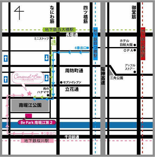caramel-box（キャラメルボックス）実店舗案内図